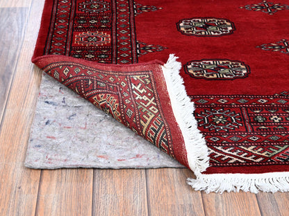 Tribal Tribal & Geometric hand-knotted wool rug in Red, 4'1" x 6'3" — SKU O01307 (view 3)