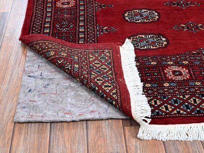 Tribal & Geometric hand-knotted wool rug in Red, 4'2" x 6'2" — SKU O01308 (view 3)