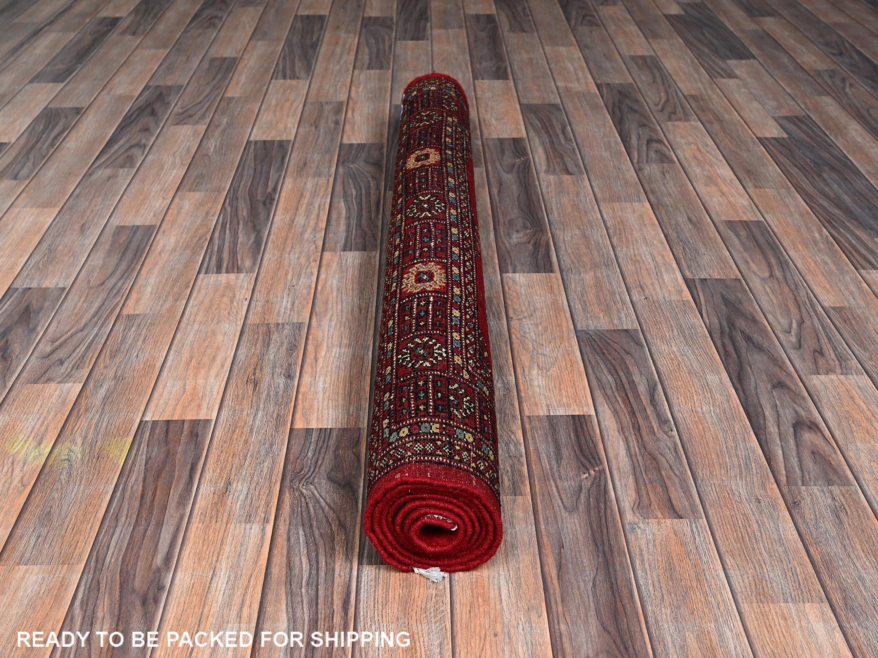Tribal & Geometric hand-knotted wool rug in Red, 4'2" x 6'2" — SKU O01308 (view 5)