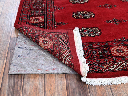 Tribal & Geometric hand-knotted wool rug in Red, 4'2" x 6' — SKU O01309 (view 3)