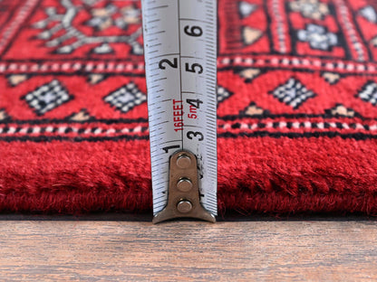 Tribal & Geometric hand-knotted wool rug in Red, 4'2" x 6' — SKU O01309 (view 6)