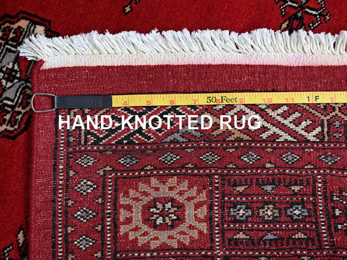 Tribal & Geometric hand-knotted wool rug in Red, 4'2" x 6' — SKU O01309 (view 7)