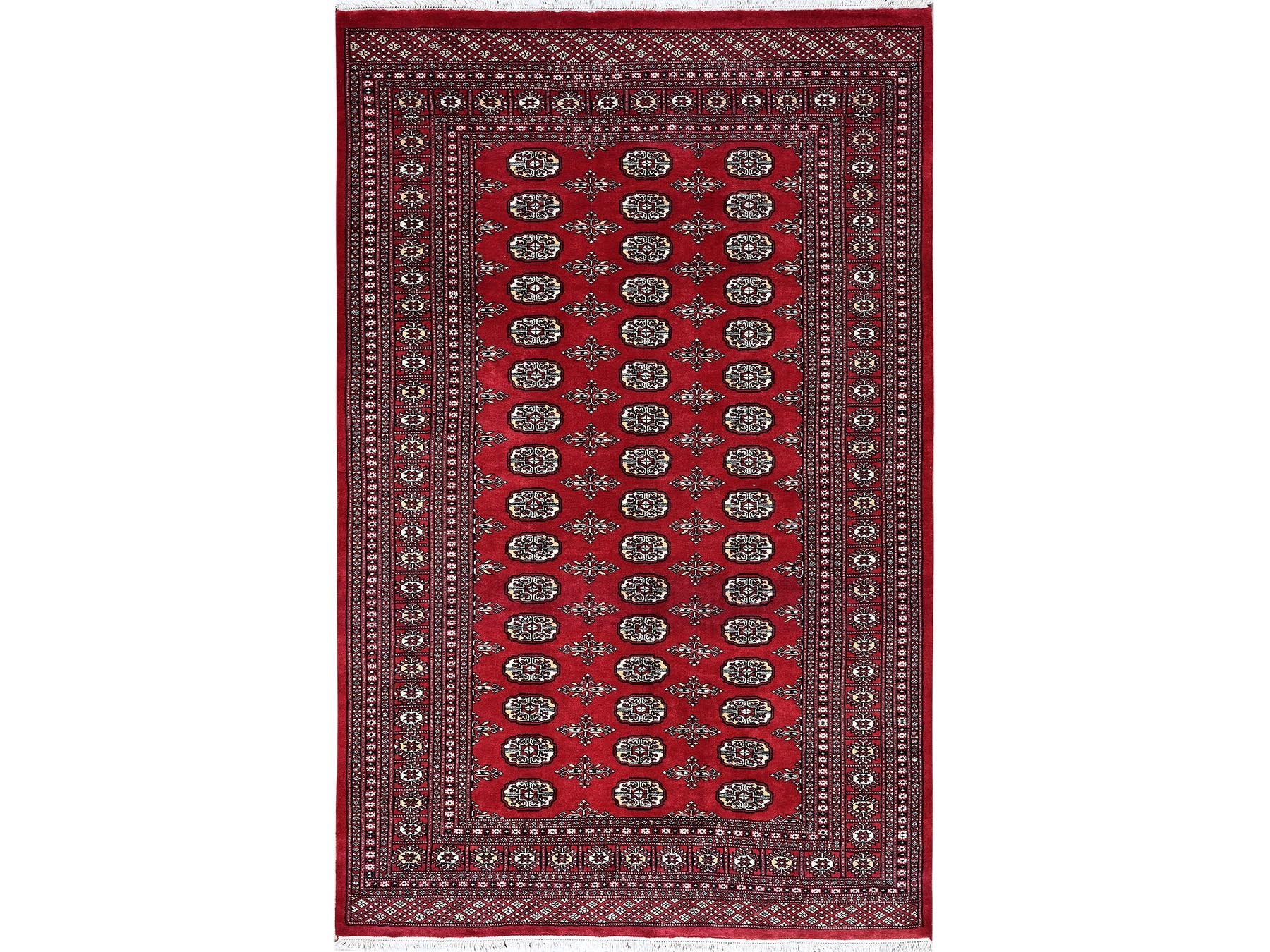 Tribal Tribal & Geometric hand-knotted wool rug in Red, 5'2" x 8' — SKU O01324