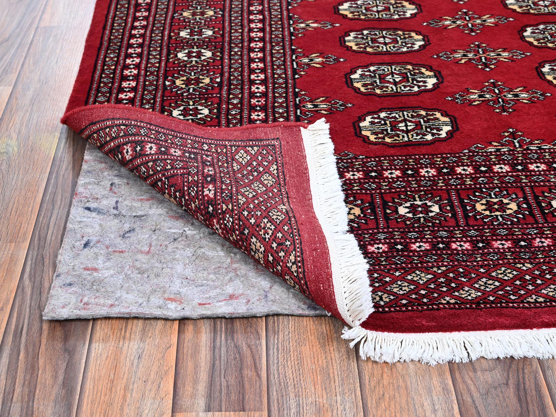 Tribal Tribal & Geometric hand-knotted wool rug in Red, 5'2" x 8' — SKU O01324 (view 3)