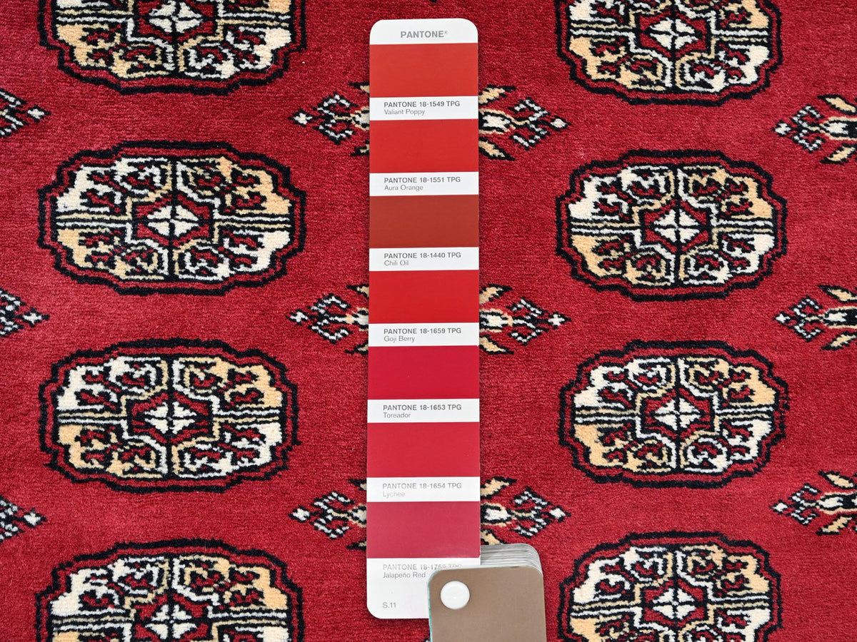 Tribal Tribal & Geometric hand-knotted wool rug in Red, 5'2" x 8' — SKU O01324 (view 4)