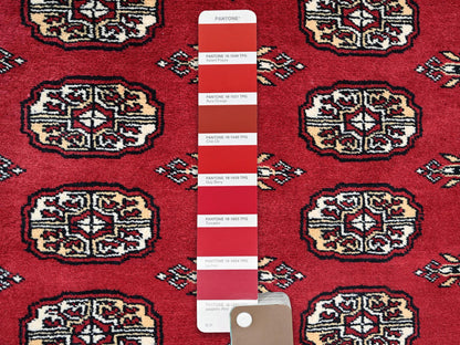 Tribal Tribal & Geometric hand-knotted wool rug in Red, 5'2" x 8' — SKU O01324 (view 4)