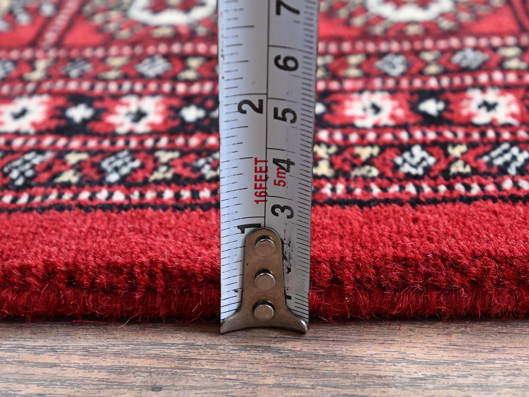 Tribal Tribal & Geometric hand-knotted wool rug in Red, 5'2" x 8' — SKU O01324 (view 6)