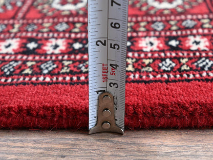 Tribal Tribal & Geometric hand-knotted wool rug in Red, 5'2" x 8' — SKU O01324 (view 6)