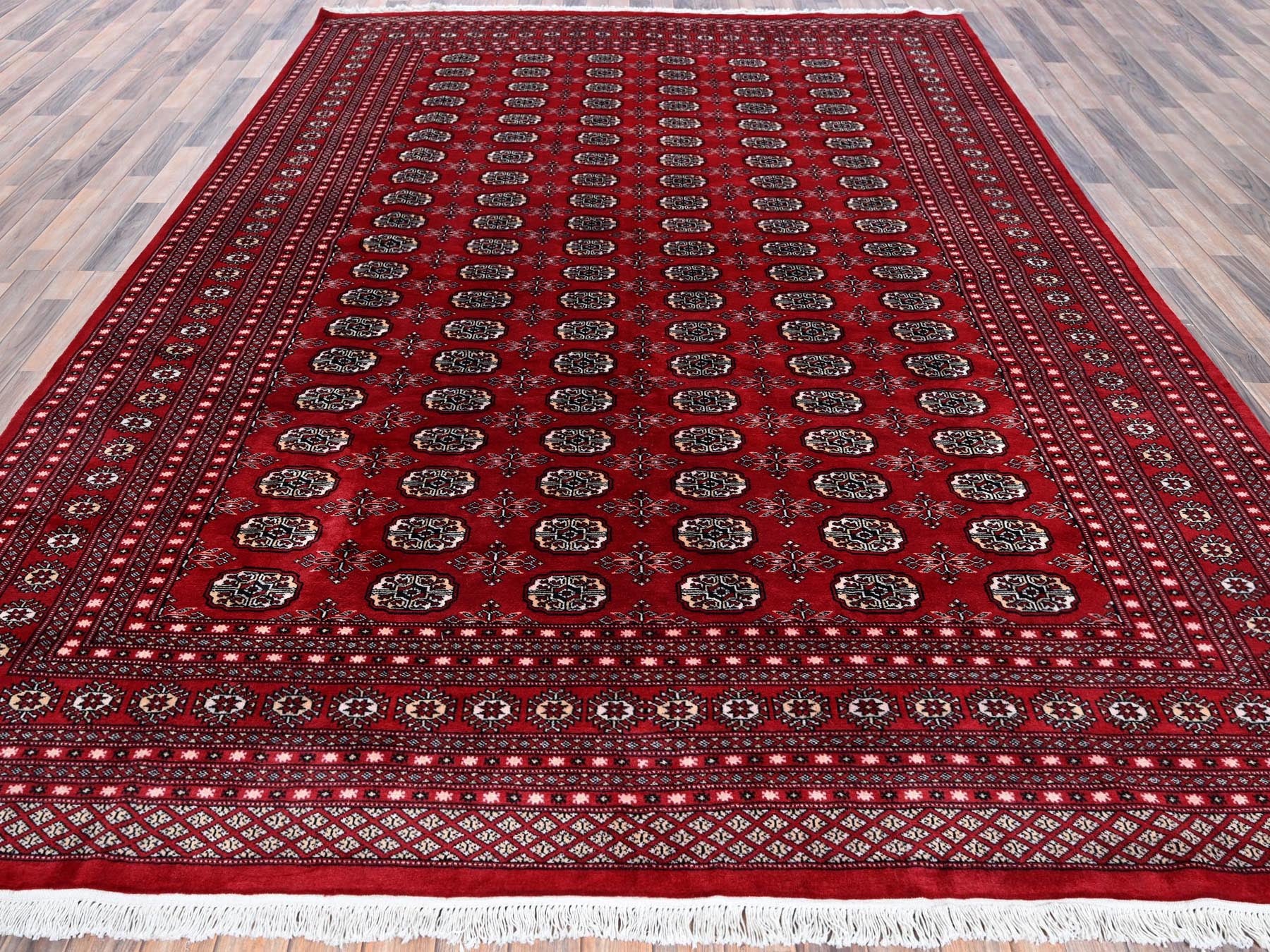 Tribal Tribal & Geometric hand-knotted wool rug in Red, 9' x 11'9" — SKU O01325 (view 2)