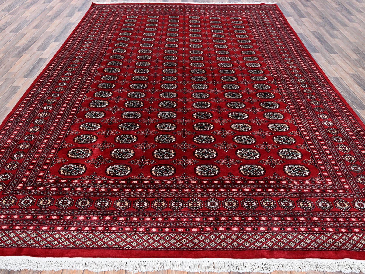 Tribal Tribal & Geometric hand-knotted wool rug in Red, 9' x 11'9" — SKU O01325 (view 2)