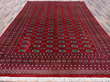 Tribal Tribal & Geometric hand-knotted wool rug in Red, 9' x 11'9" — SKU O01325 (view 2)