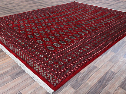 Tribal Tribal & Geometric hand-knotted wool rug in Red, 9' x 11'9" — SKU O01325 (view 3)