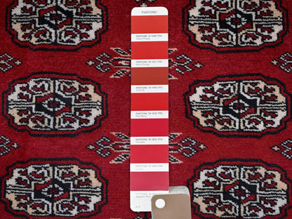 Tribal Tribal & Geometric hand-knotted wool rug in Red, 9' x 11'9" — SKU O01325 (view 7)
