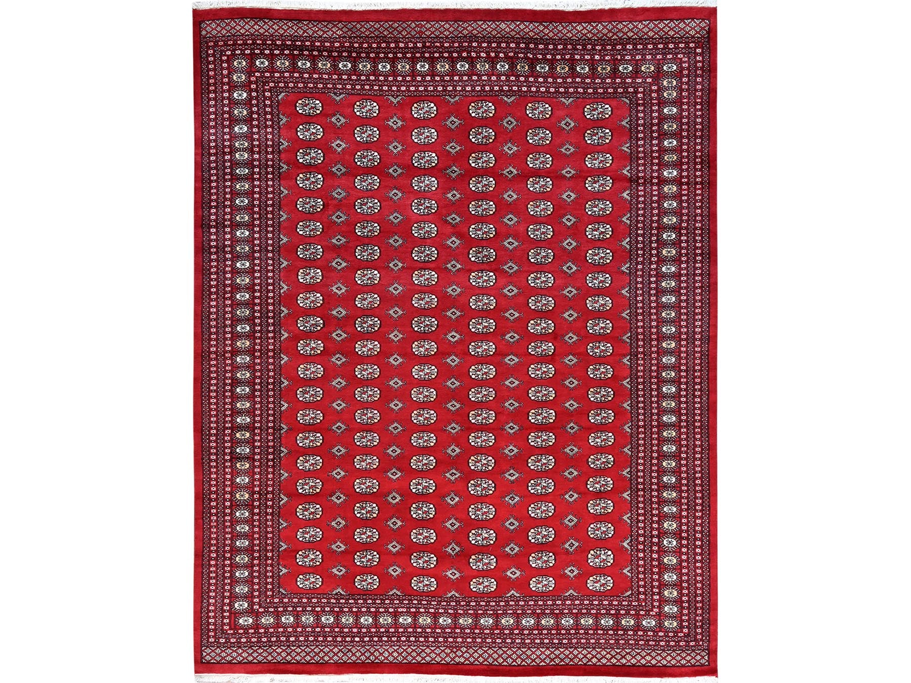 Tribal & Geometric hand-knotted wool rug in Red, 9'4" x 12' — SKU O01327