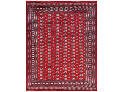 Tribal & Geometric hand-knotted wool rug in Red, 9'4" x 12' — SKU O01327