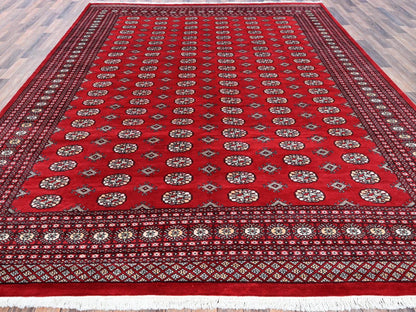 Red 9'4" x 12'0" Tribal & Geometric Hand knotted Wool Rug - Sku: O01327