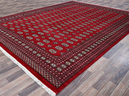 Tribal & Geometric hand-knotted wool rug in Red, 9'4" x 12' — SKU O01327 (view 3)