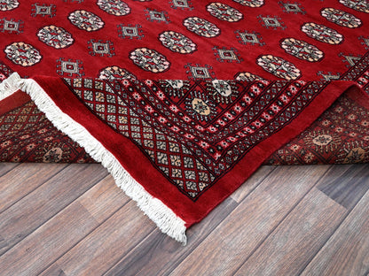 Tribal & Geometric hand-knotted wool rug in Red, 9'4" x 12' — SKU O01327 (view 6)