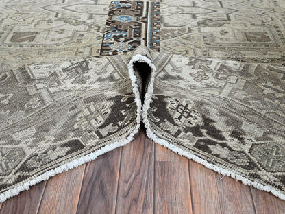 Heriz Heriz hand-knotted wool rug in Gray & Chocolate Brown, 8' x 9'4" — SKU O01336 (view 5)