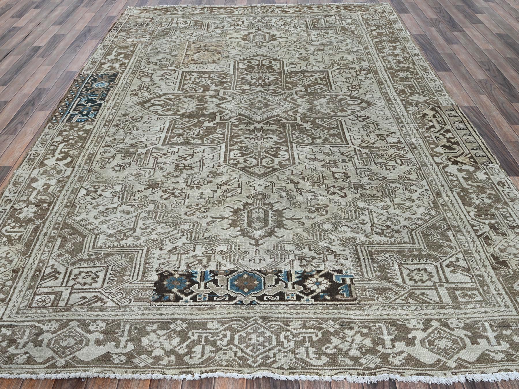 Heriz Heriz hand-knotted wool rug in Gray & Brown, 7'6" x 10'4" — SKU O01337 (view 2)