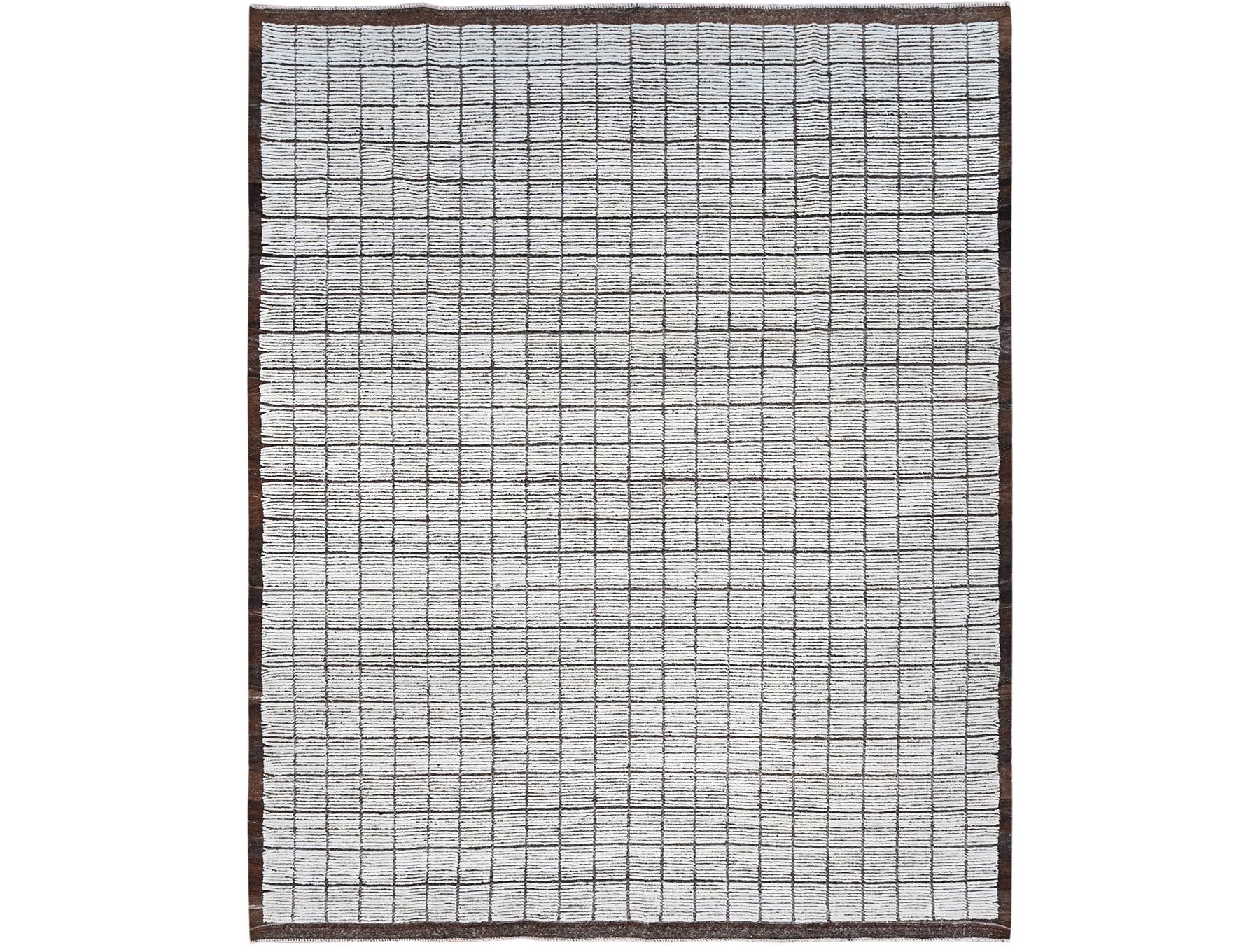 Ivory 9'6" x 11'8" Tribal & Geometric Hand knotted Wool Rug - Sku: O01340