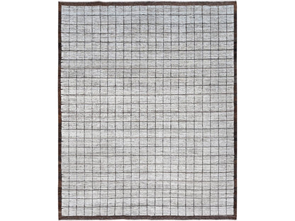 Ivory 9'6" x 11'8" Tribal & Geometric Hand knotted Wool Rug - Sku: O01340