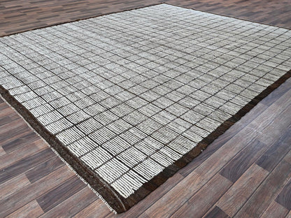 Ivory 9'6" x 11'8" Tribal & Geometric Hand knotted Wool Rug - Sku: O01340