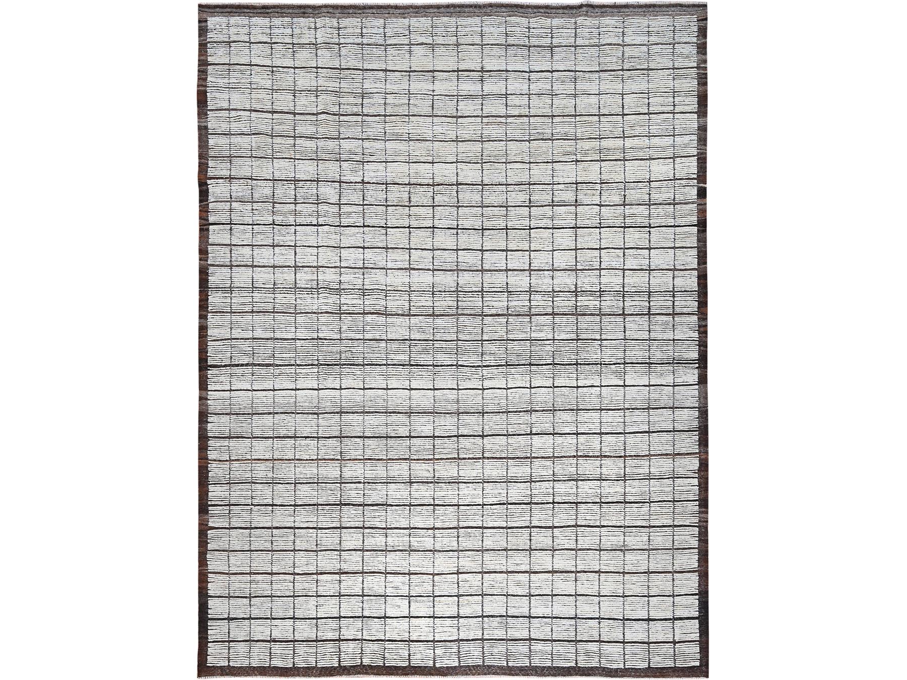 Ivory 10'5" x 13'8" Tribal & Geometric Hand knotted Wool Rug - Sku: O01341