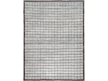Ivory 10'5" x 13'8" Tribal & Geometric Hand knotted Wool Rug - Sku: O01341