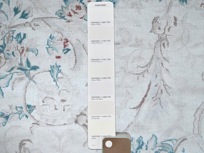 Aubusson Fine Oriental hand-knotted wool rug in Ivory & Gray, 9' x 11'9" — SKU O01370 (view 7)