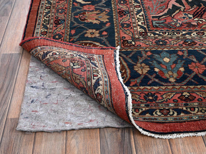 Antique hand-knotted wool rug in Red & Midnight Blue, 11'3" x 14'5" — SKU O01373 (view 4)