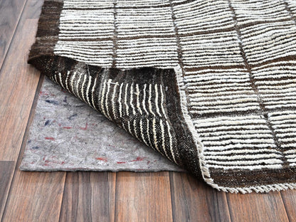 Tribal & Geometric hand-knotted wool rug in Ivory & Chocolate Brown, 12'6" x 14'11" — SKU O01375 (view 4)
