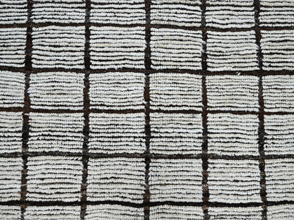 Tribal & Geometric hand-knotted wool rug in Ivory & Chocolate Brown, 9'7" x 11'8" — SKU O01376 (view 8)