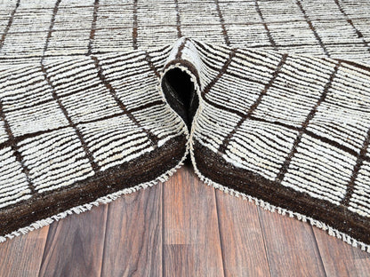 Ivory 8'9" x 9'10" Tribal & Geometric Hand knotted Wool Rug - Sku: O01378