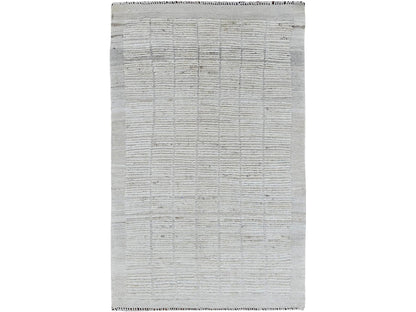Ivory 2'11" x 4'11" Tribal & Geometric Hand knotted Wool Rug - Sku: O01382