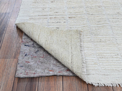 Ivory 2'11" x 4'11" Tribal & Geometric Hand knotted Wool Rug - Sku: O01382