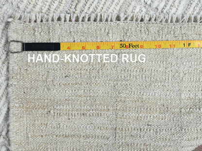 Ivory 2'11" x 4'11" Tribal & Geometric Hand knotted Wool Rug - Sku: O01382