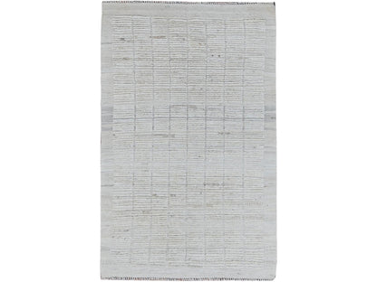 Ivory 2'11" x 5'0" Tribal & Geometric Hand knotted Wool Rug - Sku: O01383