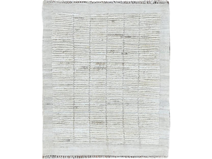 Ivory 2'4" x 2'11" Tribal & Geometric Hand knotted Wool Rug - Sku: O01386