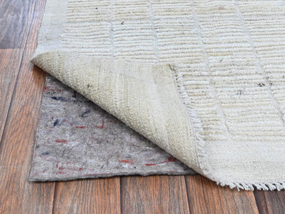 Ivory 2'4" x 3'0" Tribal & Geometric Hand knotted Wool Rug - Sku: O01387