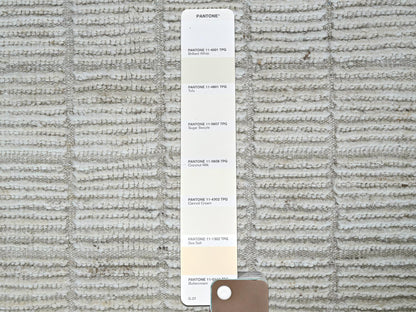 Ivory 2'4" x 3'0" Tribal & Geometric Hand knotted Wool Rug - Sku: O01387