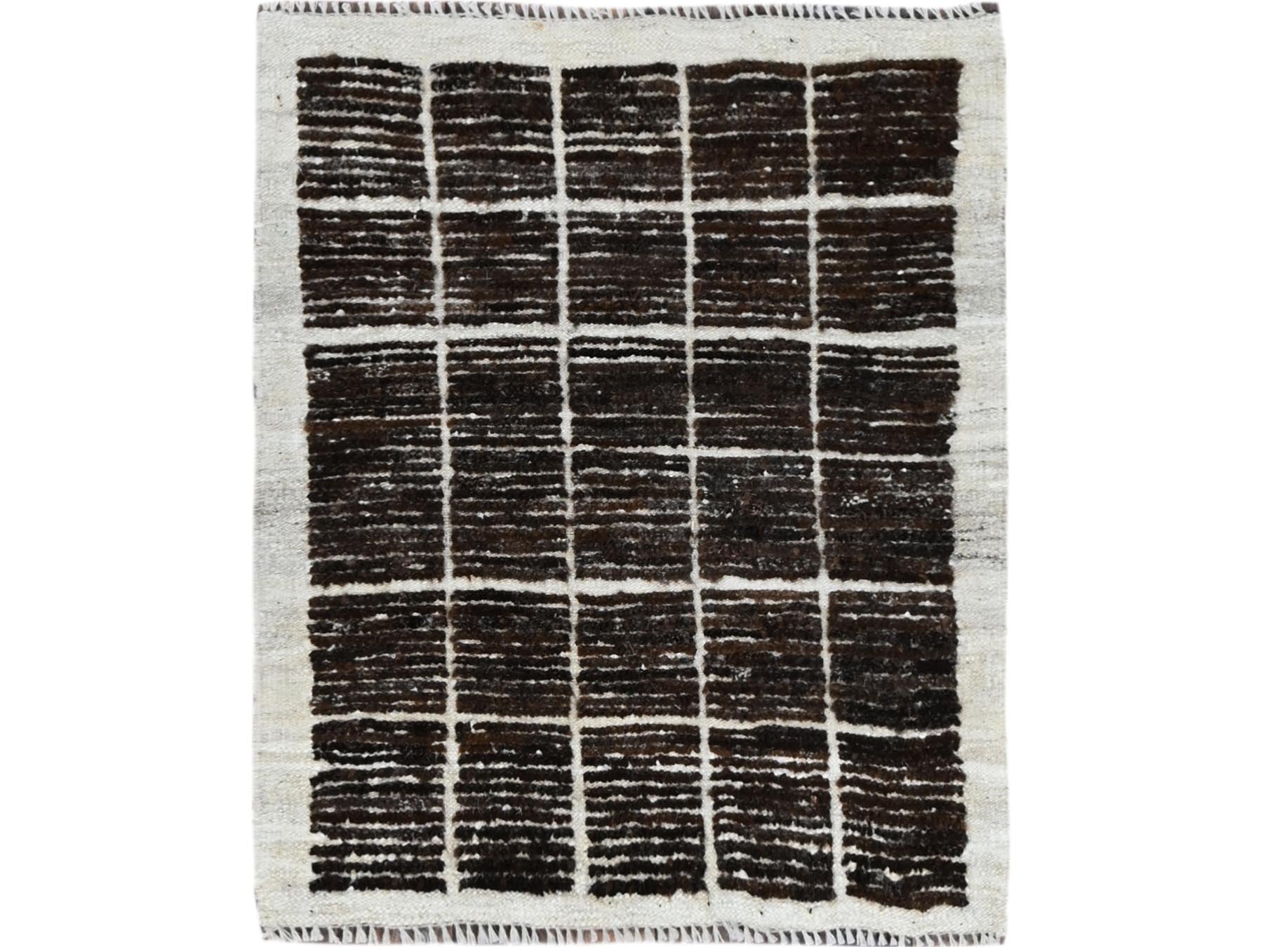 Brown 2'3" x 2'8" Tribal & Geometric Hand knotted Wool Rug - Sku: O01391