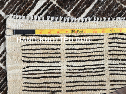 Brown 2'3" x 2'8" Tribal & Geometric Hand knotted Wool Rug - Sku: O01391
