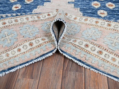 Blue 4'11" x 6'10" Oushak And Peshawar Hand knotted Wool Rug - Sku: O01416