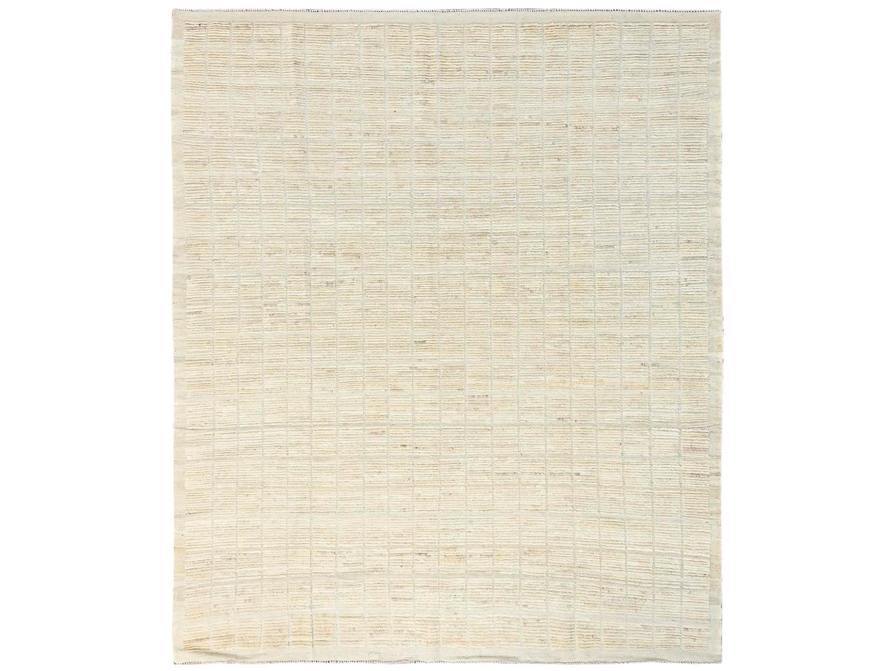 Ivory 8'1" x 9'10" Tribal & Geometric Hand knotted Wool Rug - Sku: O01424