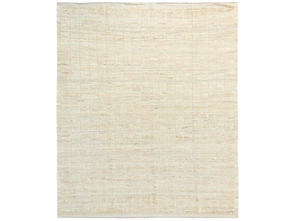 Ivory 8'1" x 9'10" Tribal & Geometric Hand knotted Wool Rug - Sku: O01424