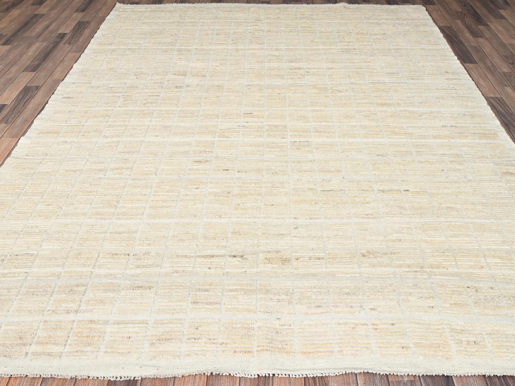 Ivory 8'1" x 9'10" Tribal & Geometric Hand knotted Wool Rug - Sku: O01424