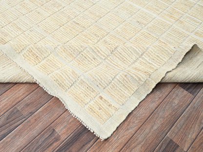 Ivory 8'1" x 9'10" Tribal & Geometric Hand knotted Wool Rug - Sku: O01424