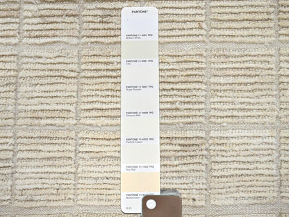 Ivory 8'1" x 9'10" Tribal & Geometric Hand knotted Wool Rug - Sku: O01424