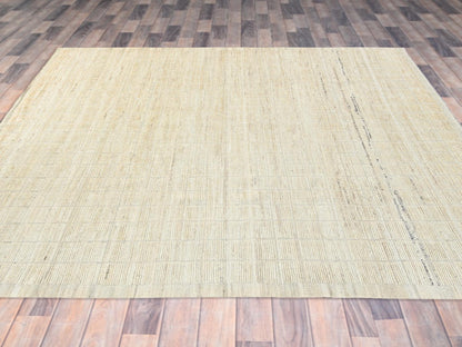 Ivory 9'1" x 11'9" Tribal & Geometric Hand knotted Wool Rug - Sku: O01426